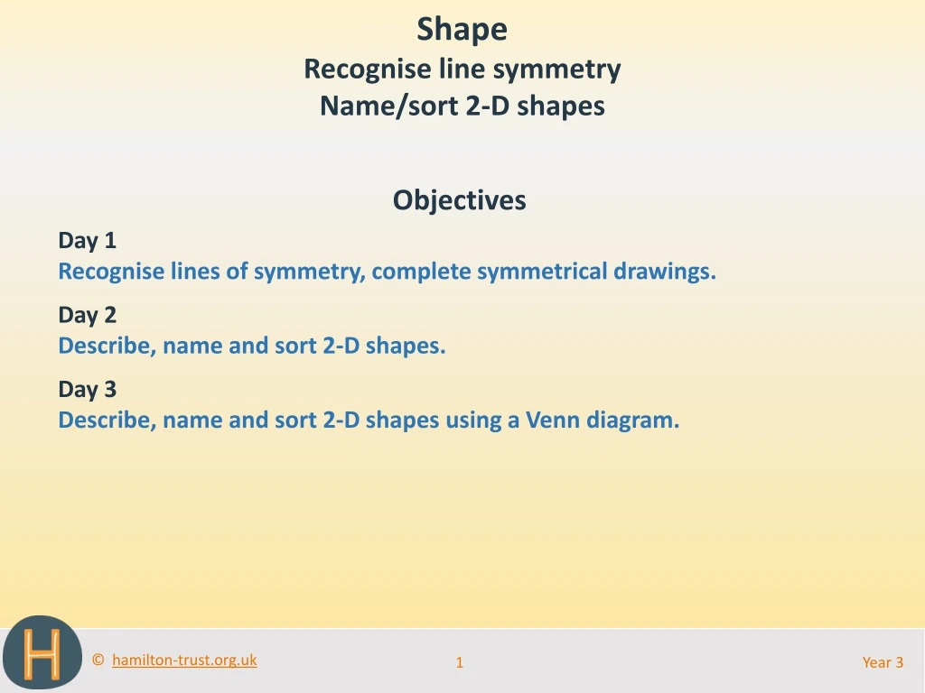 shape recognise line symmetry name sort 2 d shapes