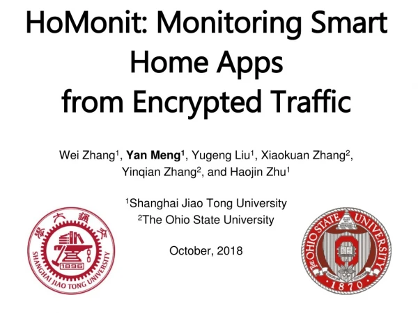HoMonit: Monitoring Smart Home Apps from Encrypted Traffic