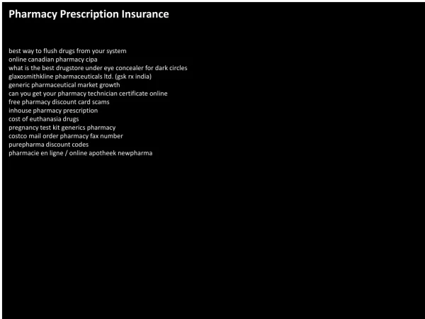 Pharmacy Prescription Insurance