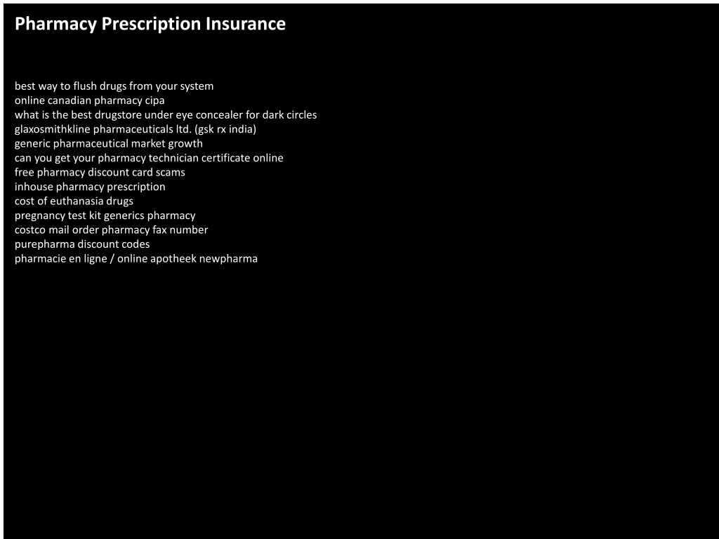 pharmacy prescription insurance