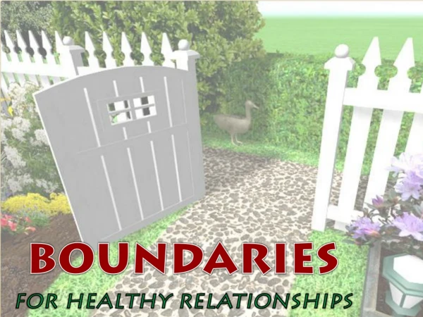 BOUNDARIES for healthy relationships