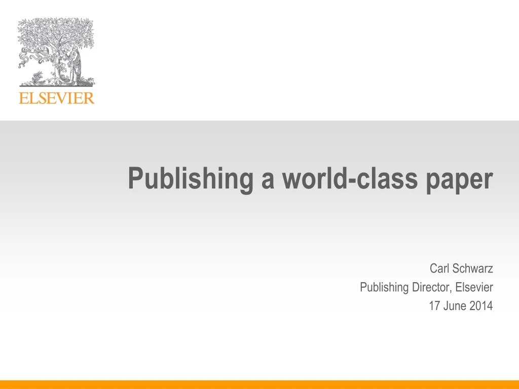 publishing a world class paper