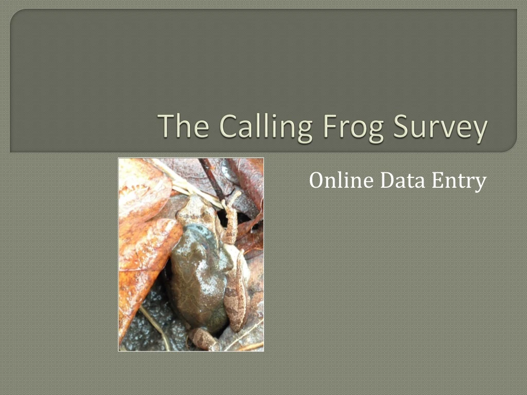 the calling frog survey