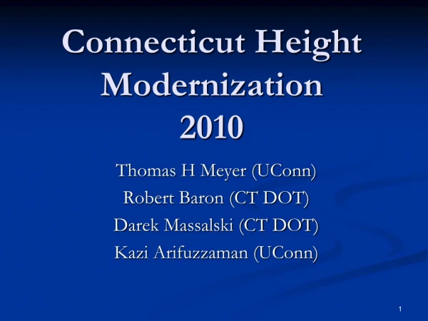 Connecticut Height Modernization 2010