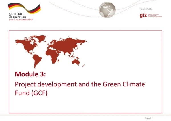 Module 3: Project development and the Green Climate Fund (GCF)