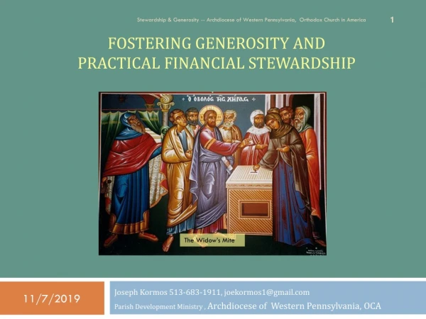 Fostering Generosity and Practical Financial Stewardship