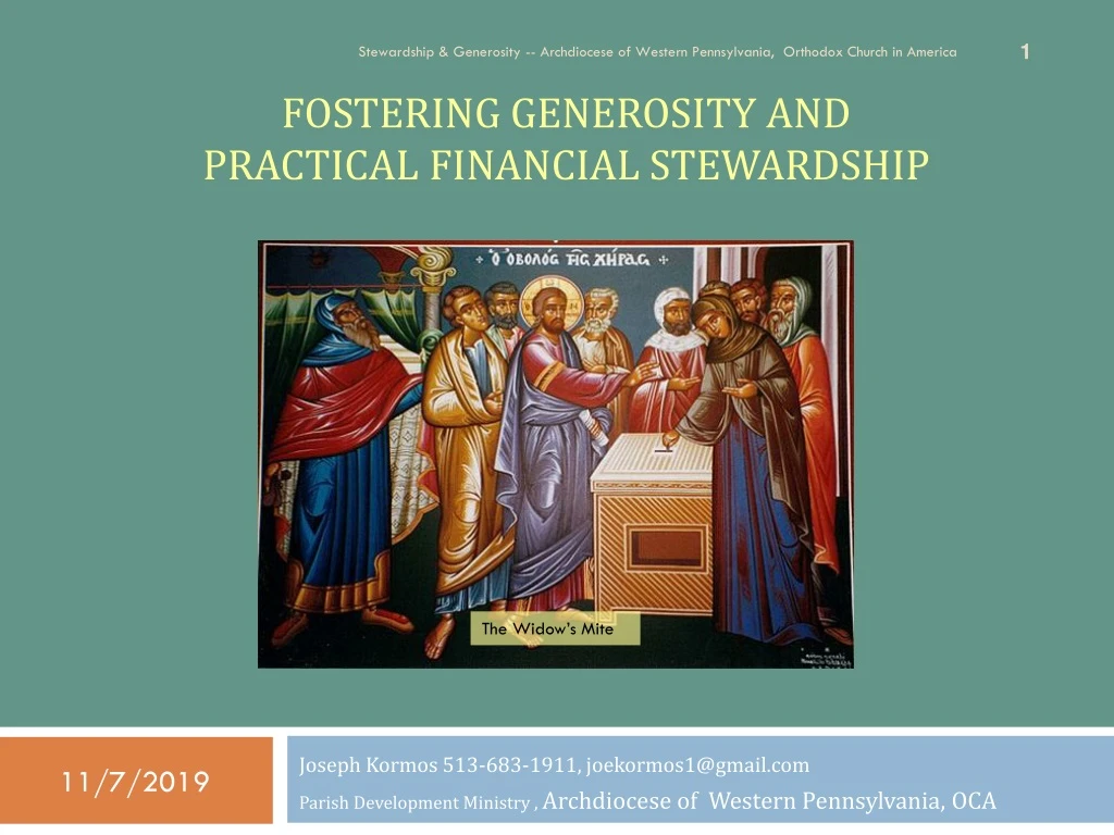 fostering generosity and practical financial stewardship