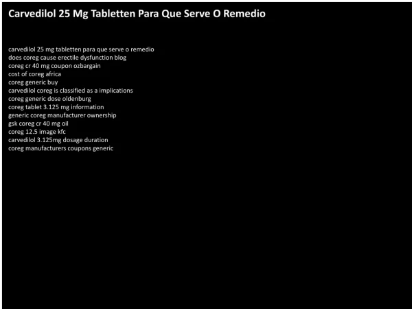 Carvedilol 25 Mg Tabletten Para Que Serve O Remedio