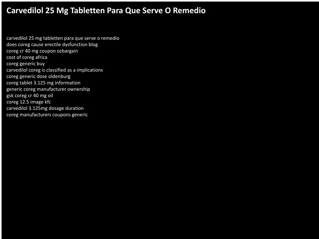 carvedilol 25 mg tabletten para que serve