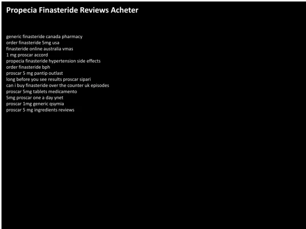 Propecia Finasteride Reviews Acheter