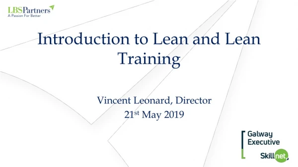 Introduction to Lean and Lean Training