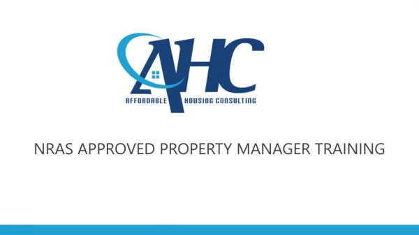 NRAS APPROVED PROPERTY MANAGER TRAINING