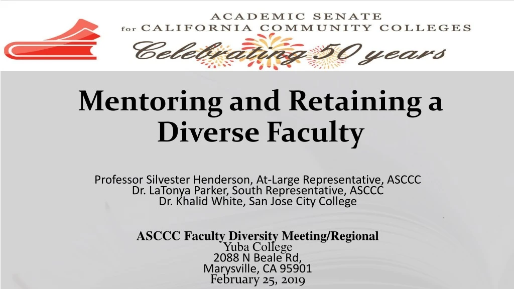 mentoring and retaining a diverse faculty