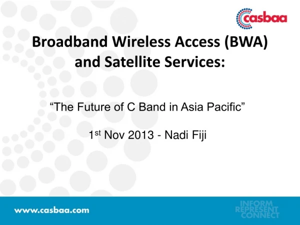 Broadband Wireless Access (BWA) and Satellite Services: