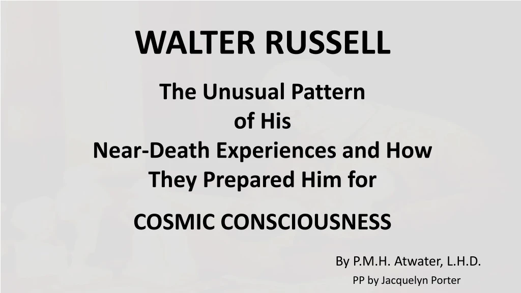 walter russell the unusual pattern of his near