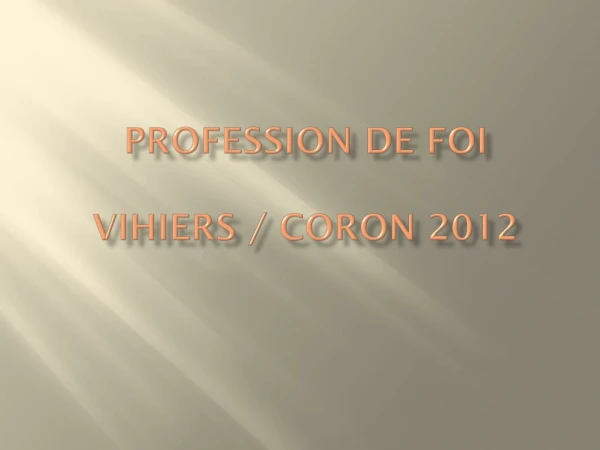 Profession de foi Vihiers / Coron 2012