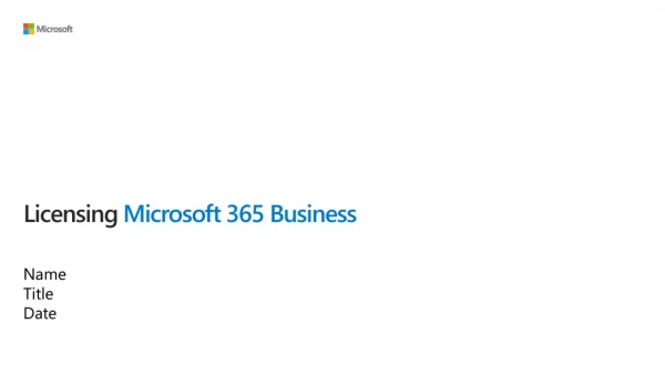 Licensing  Microsoft 365 Business