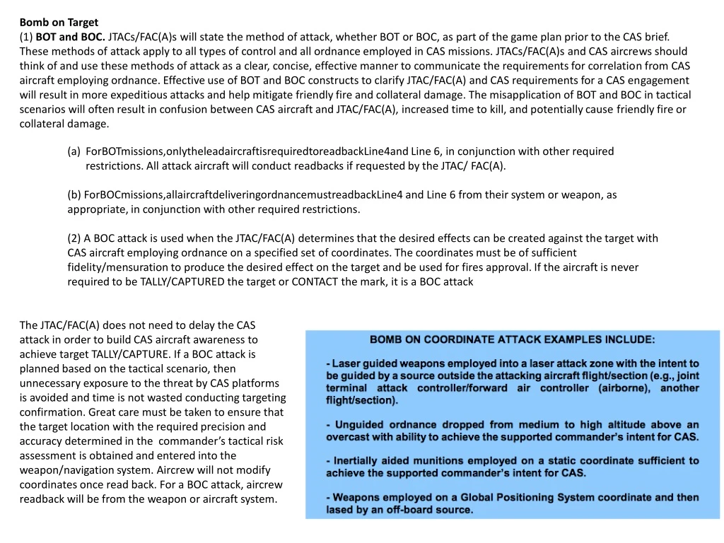 bomb on target 1 bot and boc jtacs fac a s will