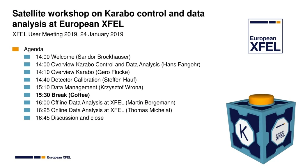 satellite workshop on karabo control and data analysis at european xfel