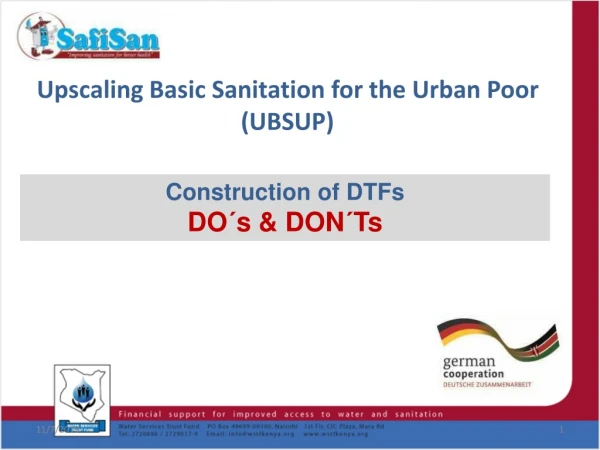 Upscaling Basic Sanitation for the Urban Poor (UBSUP)