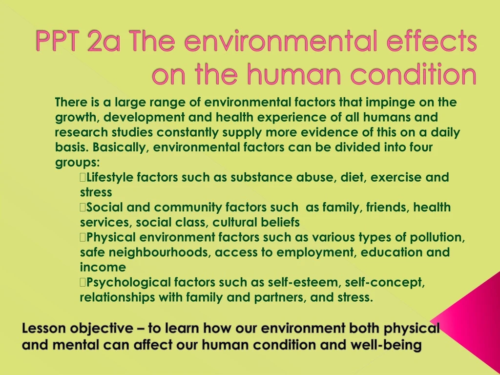 ppt 2a the environmental effects on the human condition