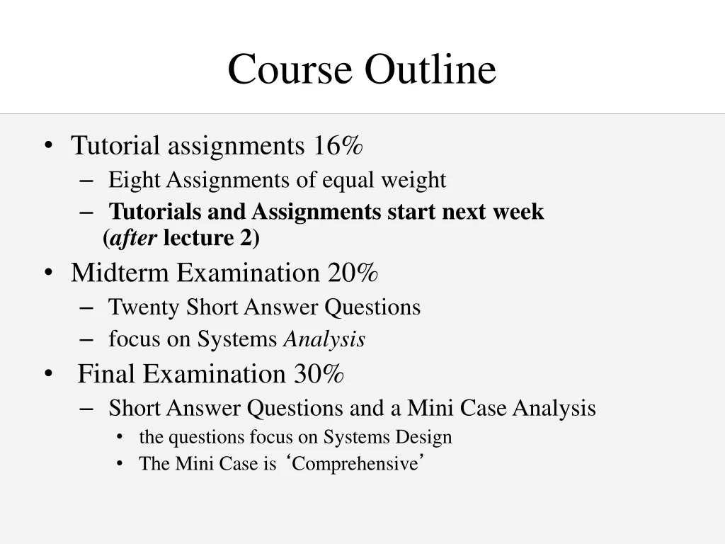 course outline