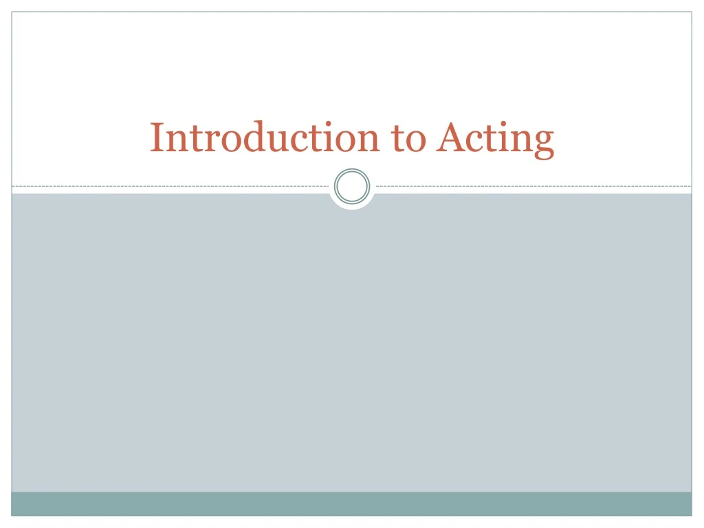 introduction to acting