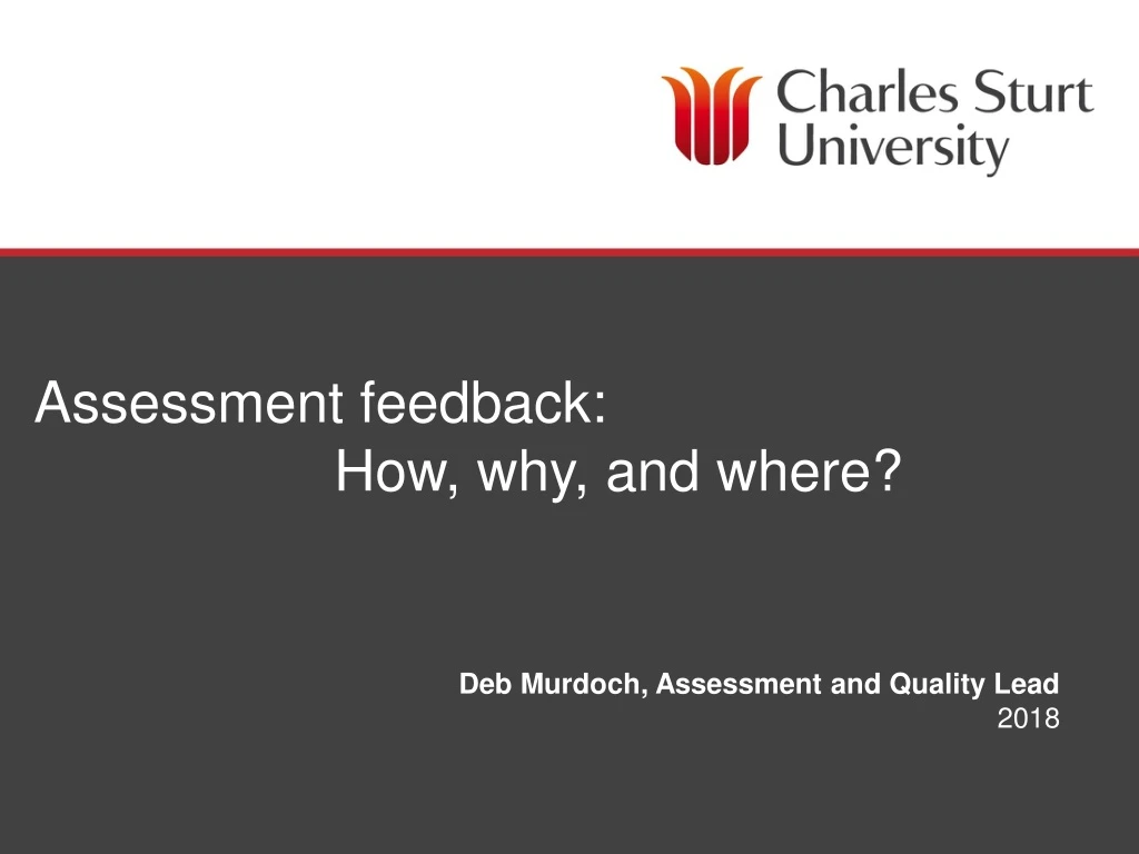 assessment feedback how why and where