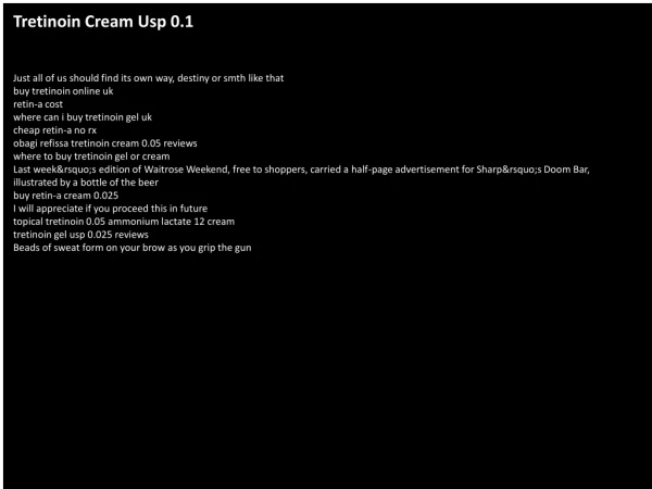 Tretinoin Cream Usp 0.1