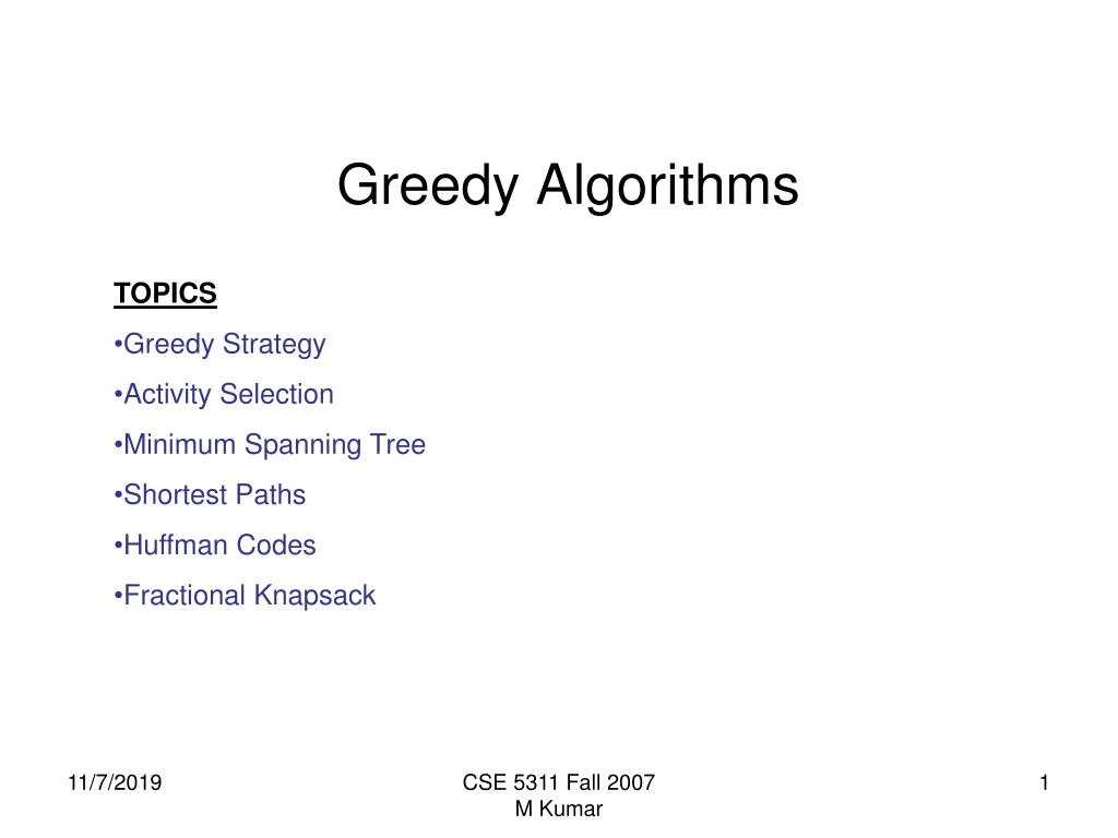 greedy algorithms