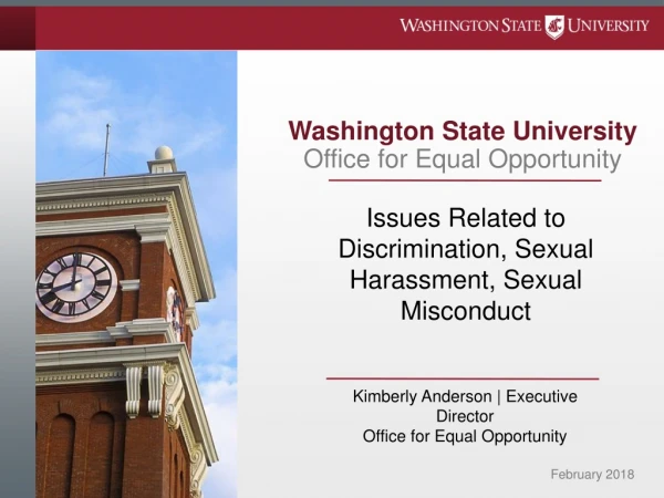 Issues Related to Discrimination, Sexual Harassment, Sexual Misconduct