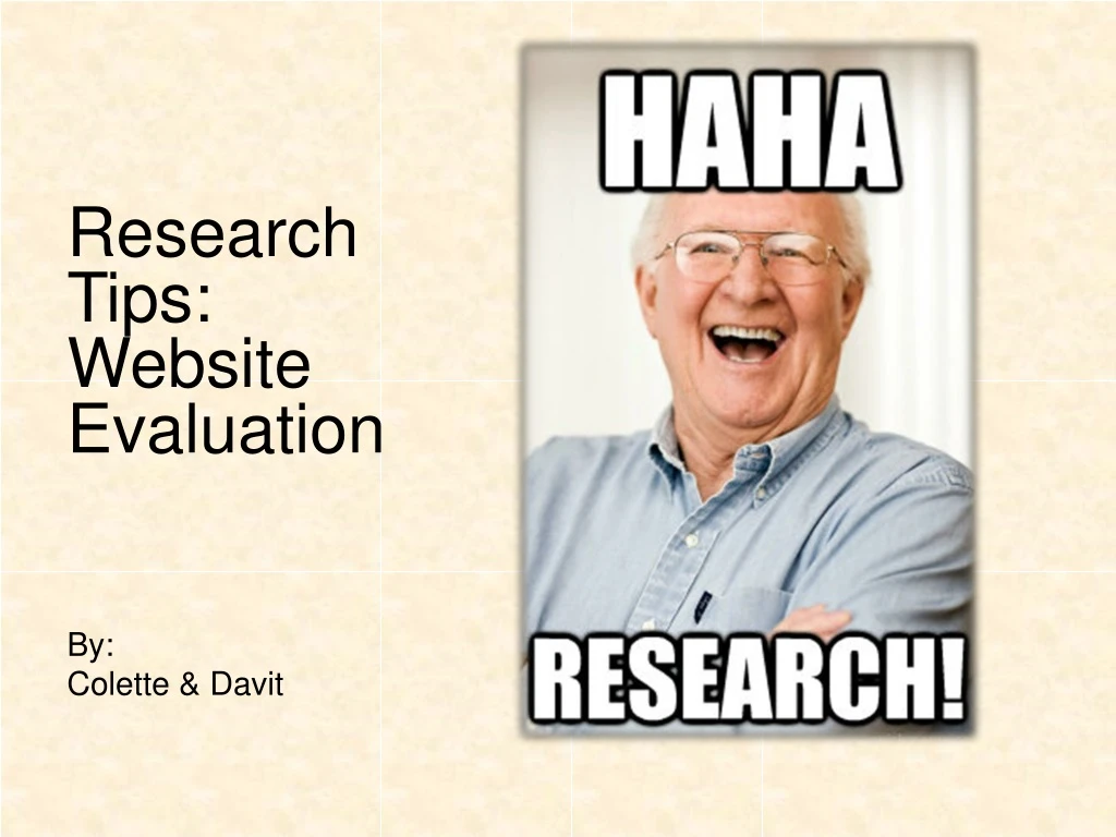 research tips website evaluation by colette davit