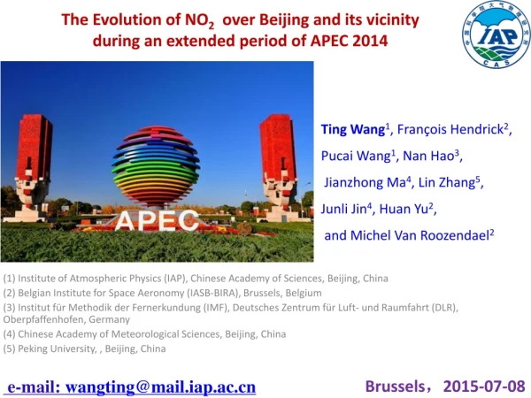 The Evolution of NO 2 over Beijing and its vicinity during an extended period of APEC 2014