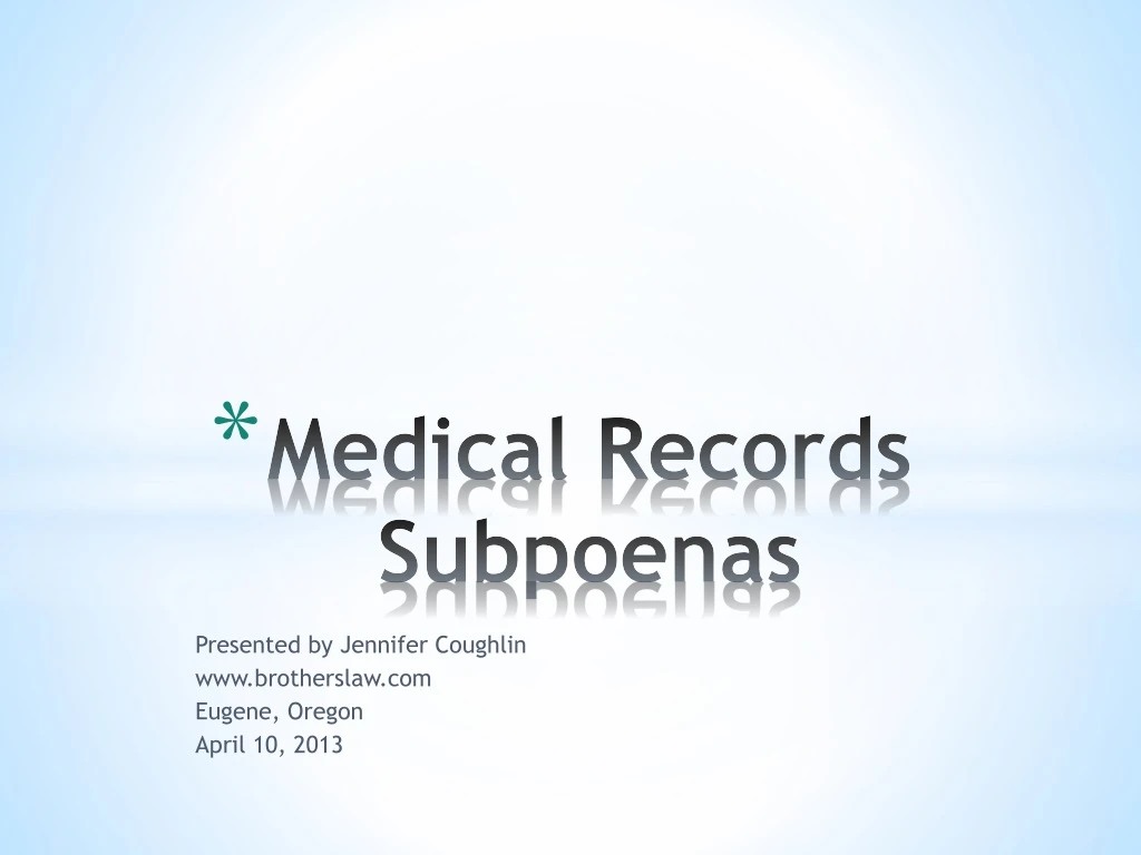 medical records subpoenas
