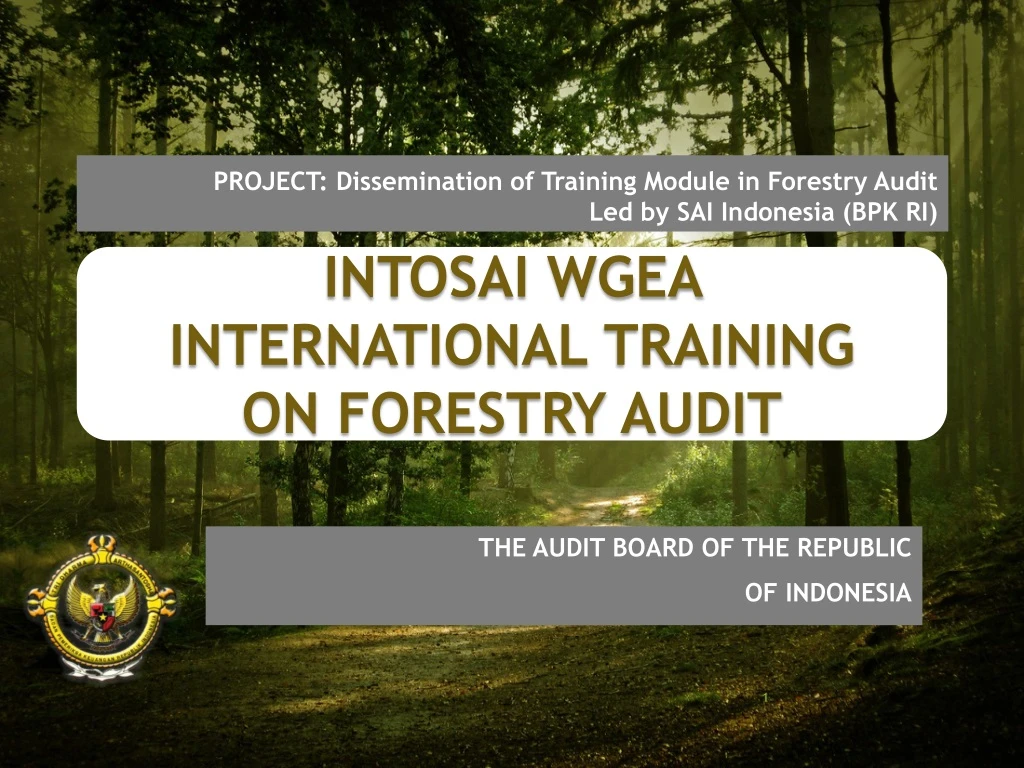 project dissemination of training module in forestry audit led by sai indonesia bpk ri