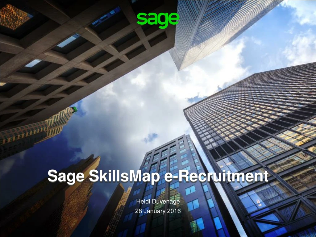 sage skillsmap e recruitment