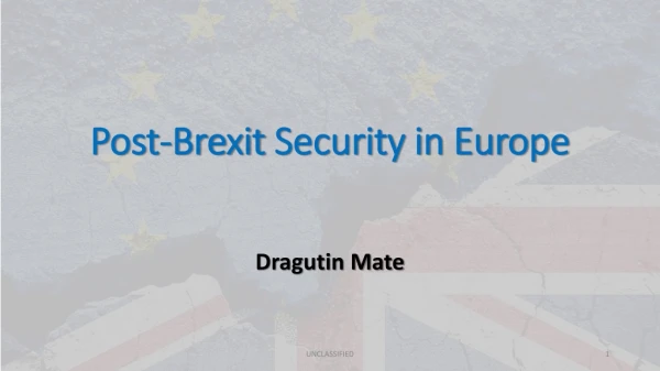 Post- Brexit Security in Europe