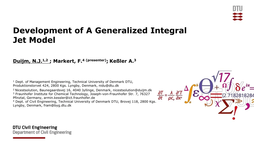 development of a generalized integral jet model