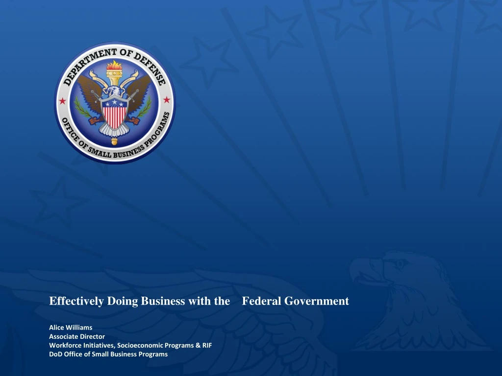 effectively doing business with the federal