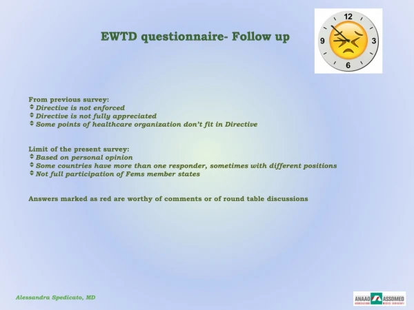 EWTD questionnaire- Follow up