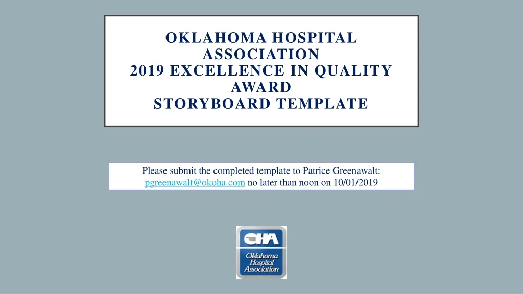 oklahoma hospital association 2019 excellence in quality award storyboard template