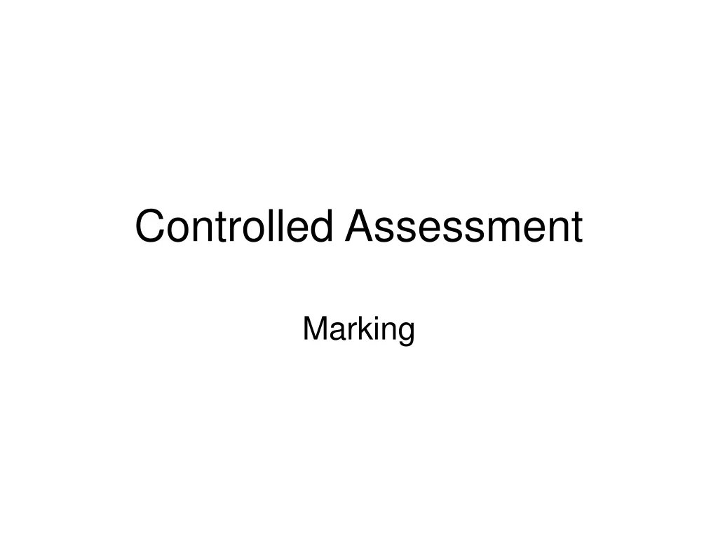 controlled assessment