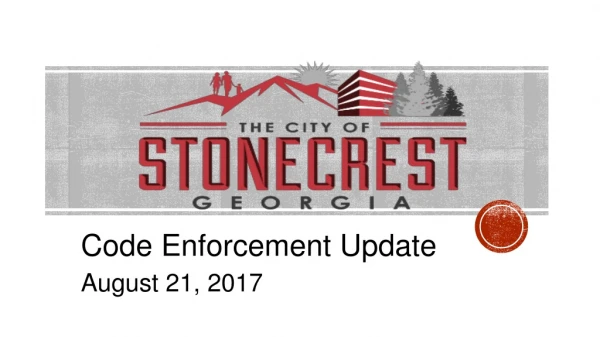 Code Enforcement Update August 21, 2017