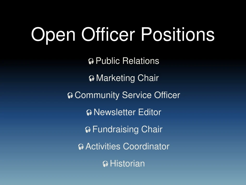 open officer positions