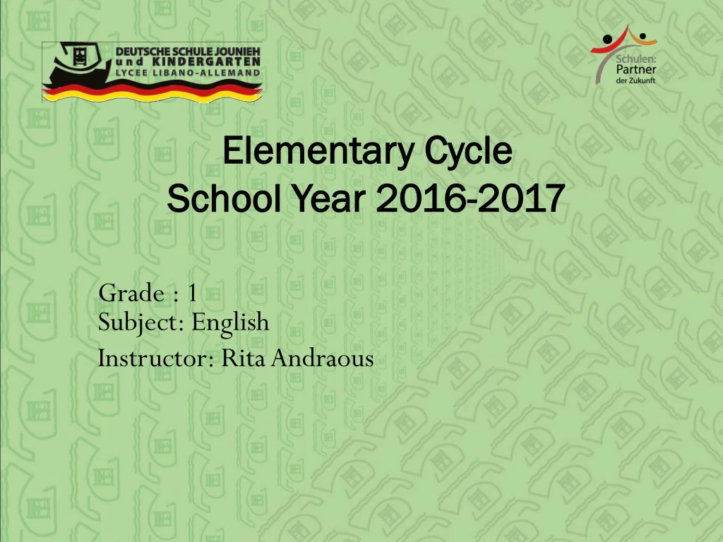 elementary cycle school y ear 2016 2017