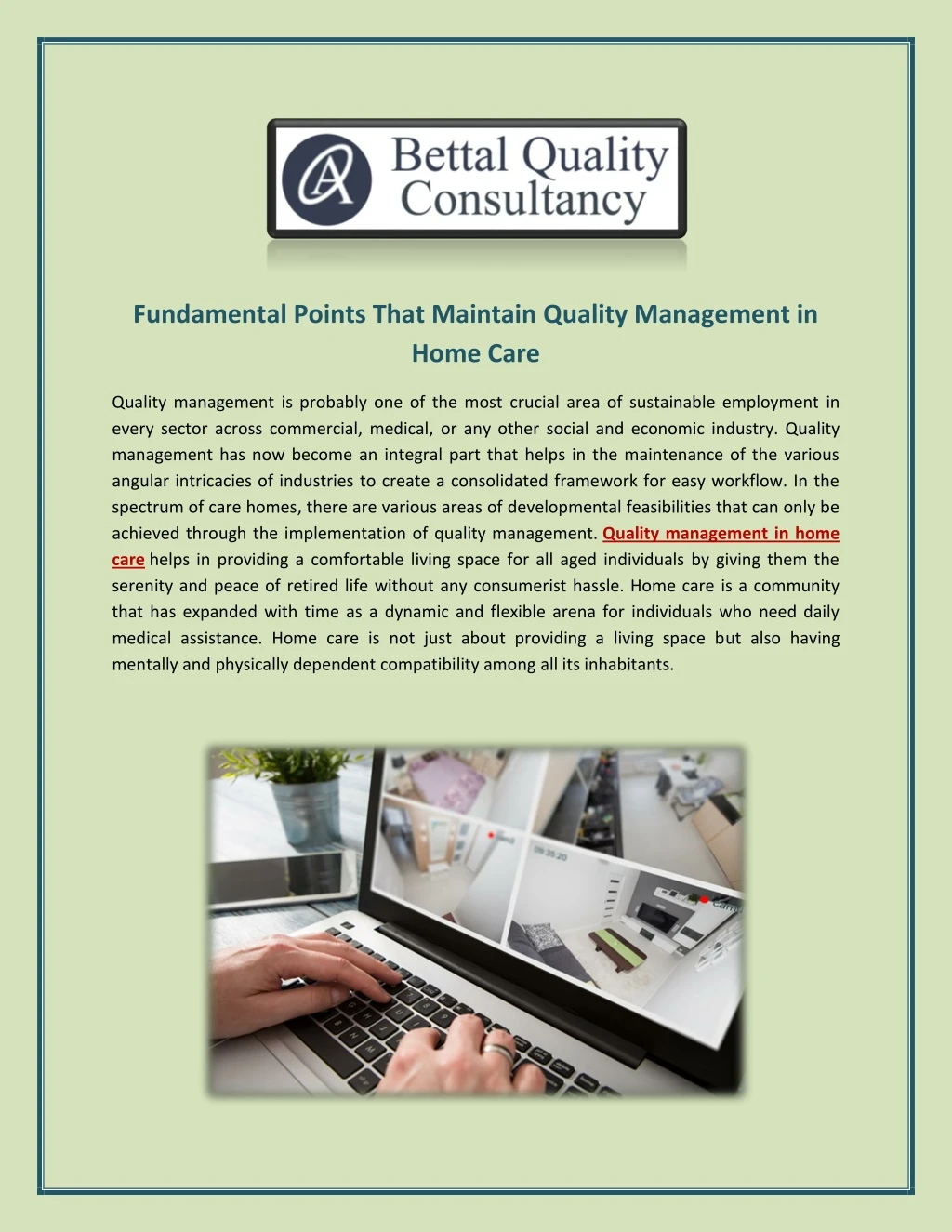fundamental points that maintain quality
