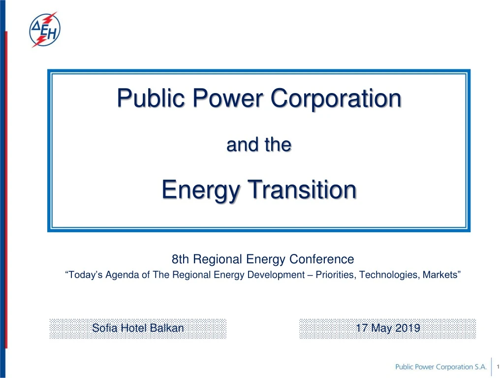 public power corporation and the energy transition