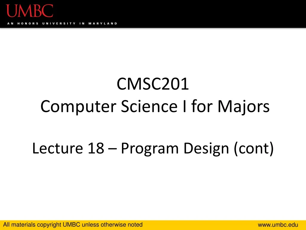 cmsc201 computer science i for majors lecture 18 program design cont
