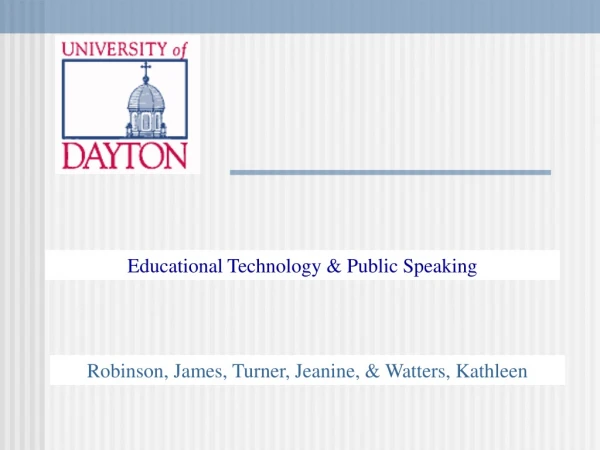 Educational Technology &amp; Public Speaking