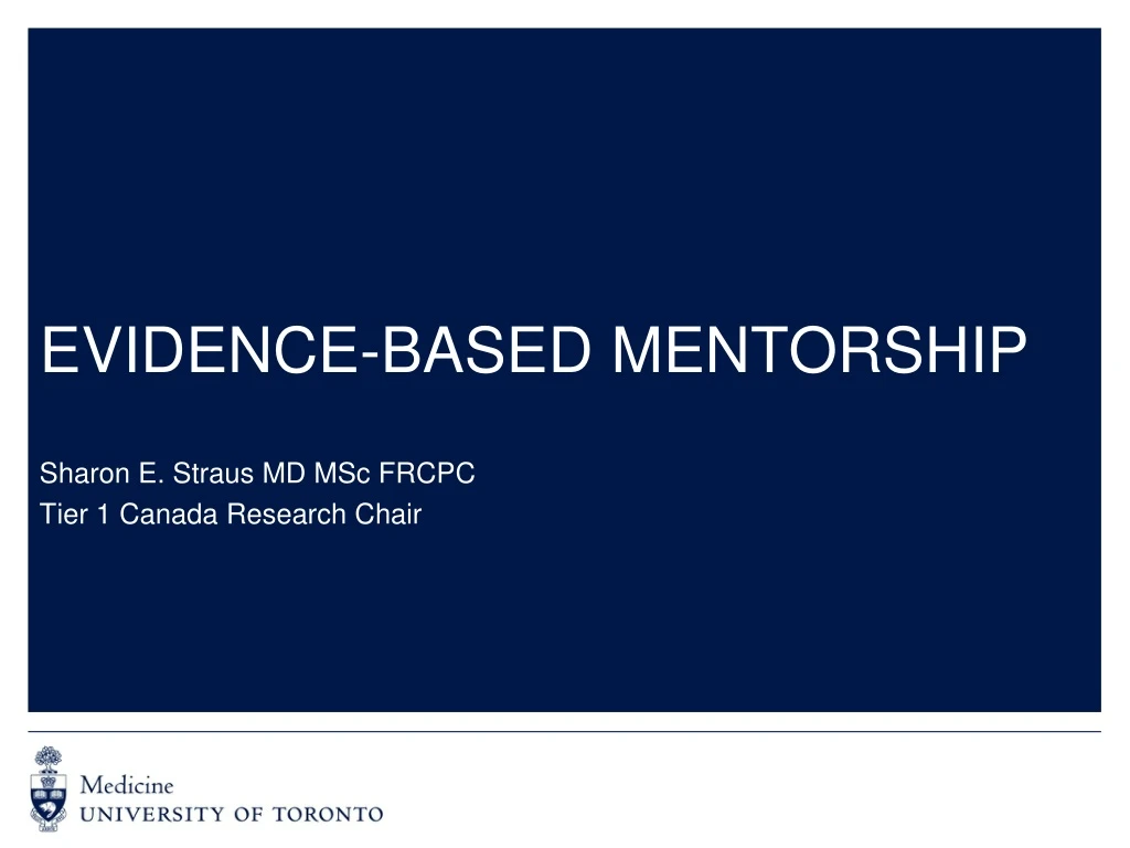 evidence based mentorship